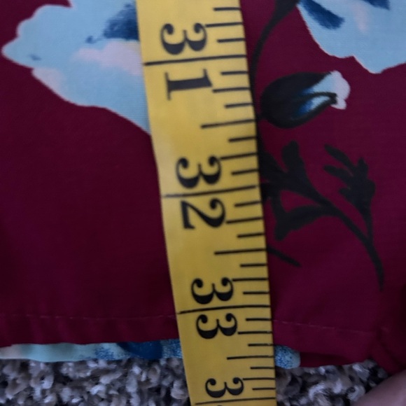 Lulu’s Floral Feminine Wrap Dress in Burgundy and Blue size small - Picture 13 of 14